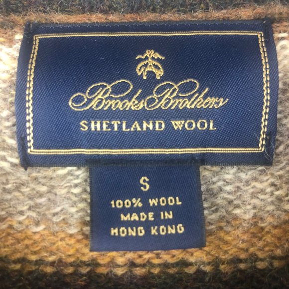 Vintage Striped Brown Brooks Brothers Wool Sweater - Picture 6 of 6